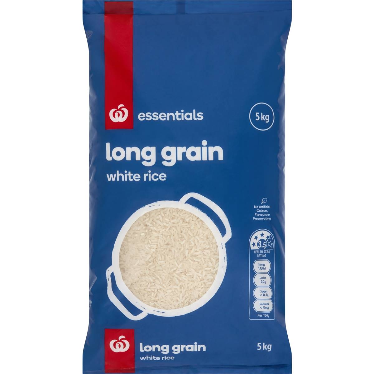 Calories in Woolworths White Rice Long Grain