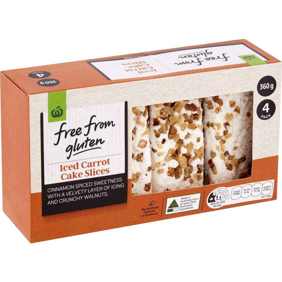 Woolworths Free From Gluten Iced Carrot Cake Slices