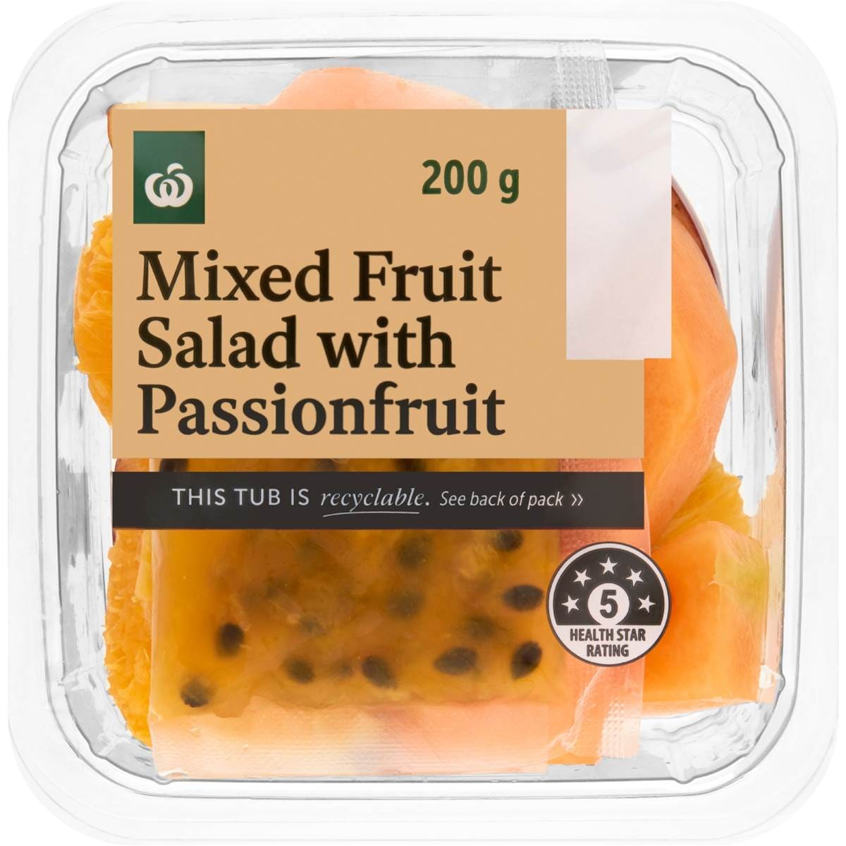 Calories in Woolworths Mixed Fruit Salad With Passionfruit calcount