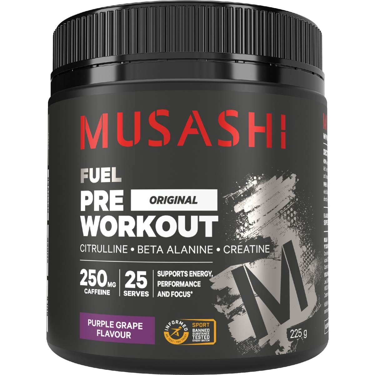 Musashi Pre Workout Powder Purple Grape 225g – Woolworths