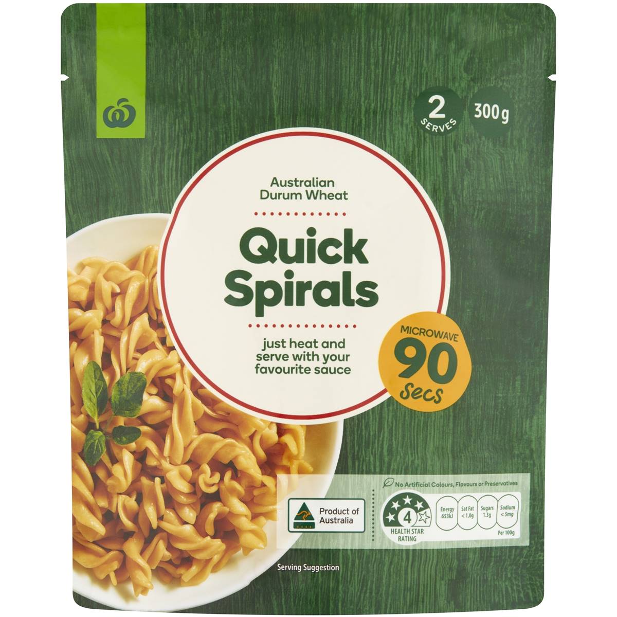 Calories in Woolworths Microwave Quick Pasta Spiral