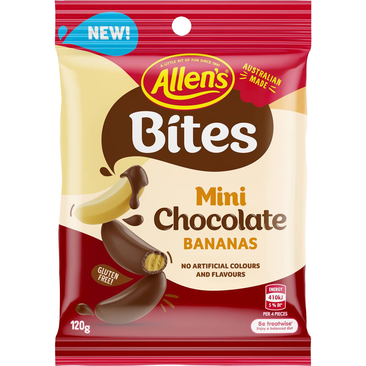 Calories in Allen's Bites Mini Chocolate Bananas