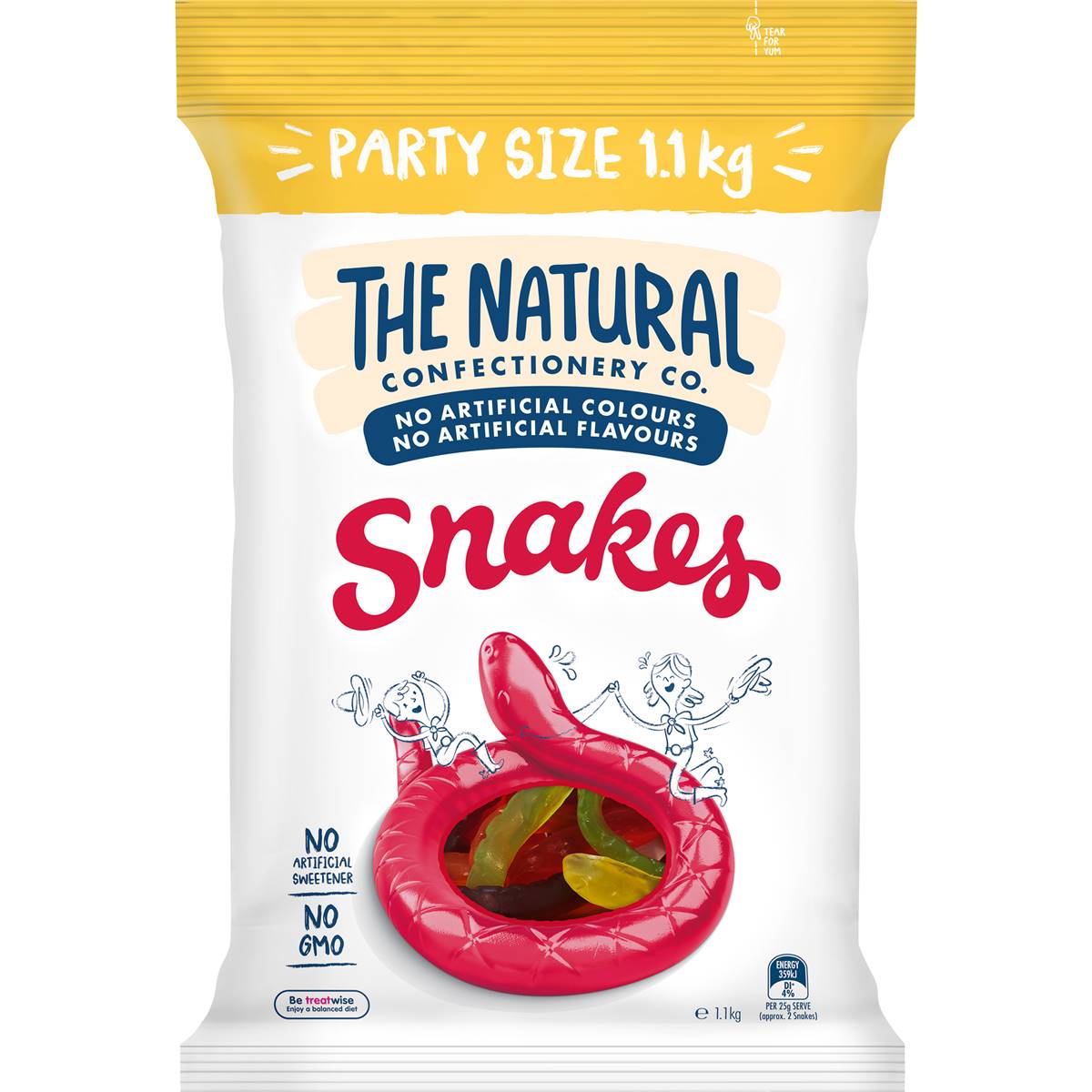 Calories in The Natural Confectionery Co. Snakes Lollies Calorie
