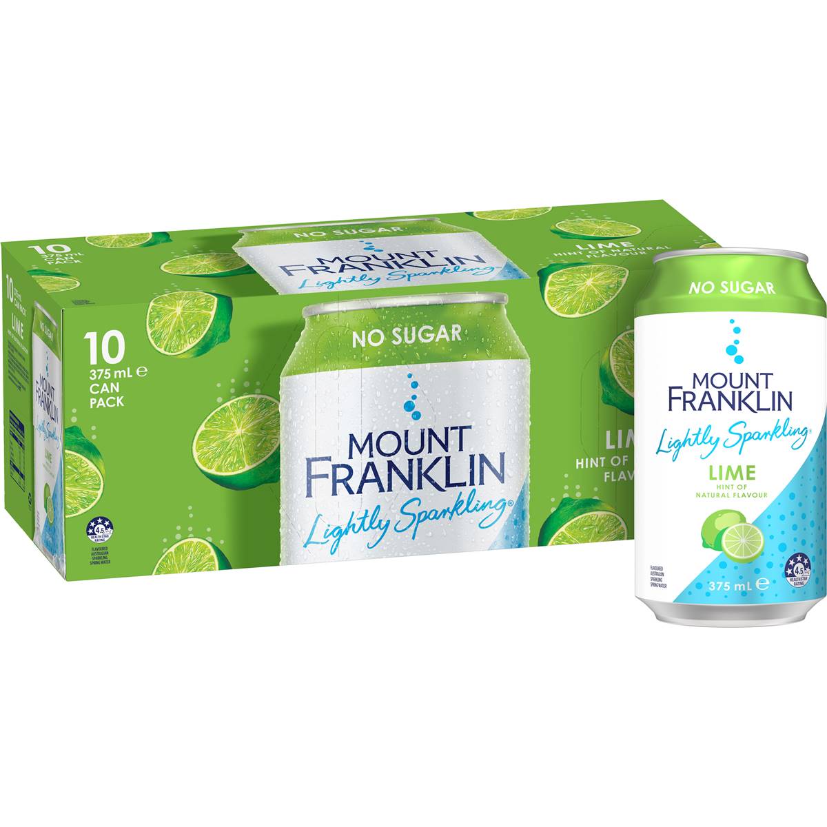 Calories in Mount Franklin Lightly Sparkling Lime Water calcount