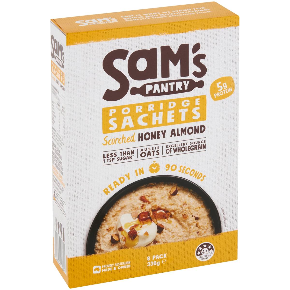 Calories in Sam's Pantry Scorched Honey Almond Porridge Sachets calcount