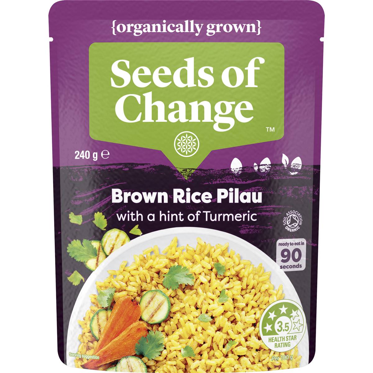 Calories in Seeds Of Change Organic Brown Rice Pilau With Turmeric