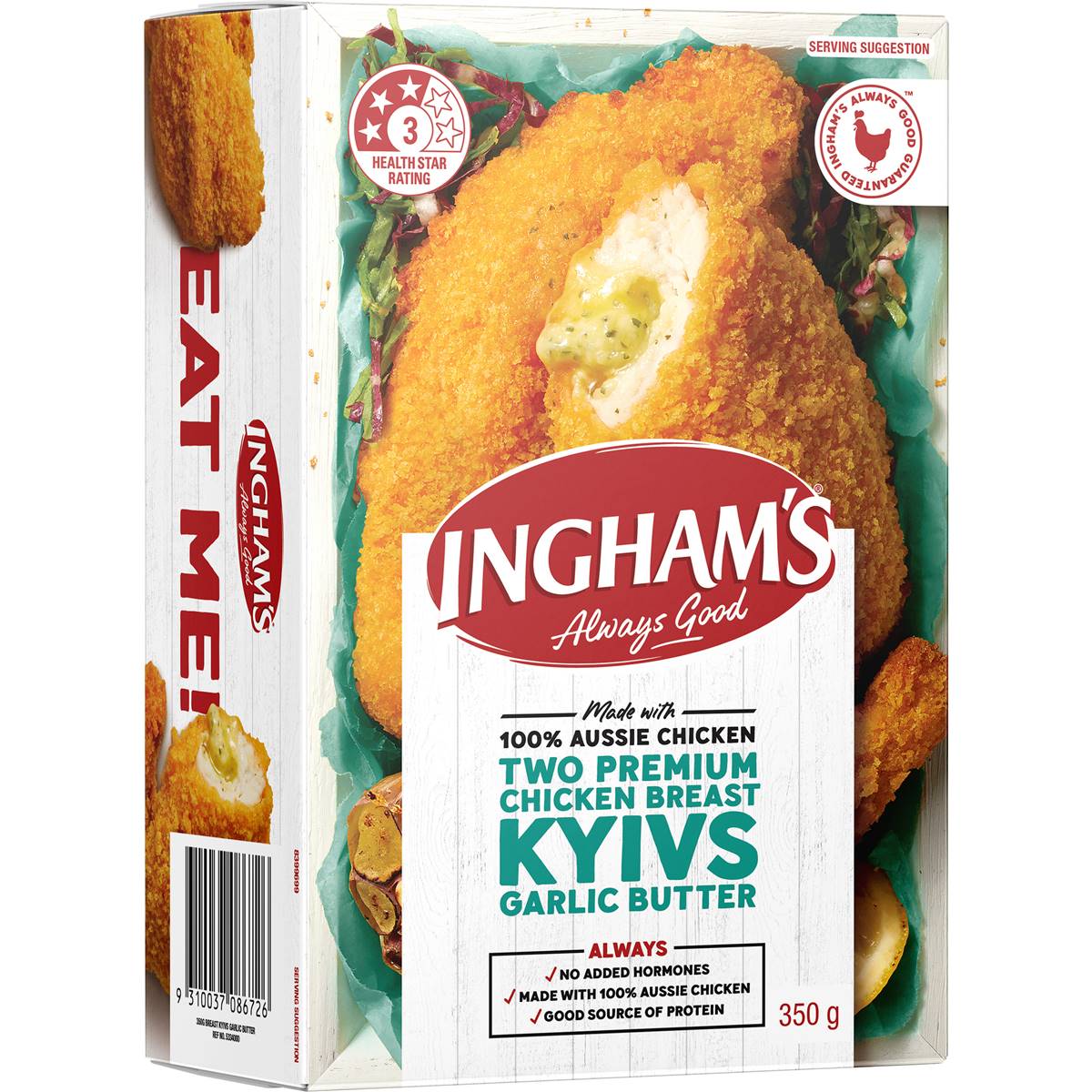 Calories in Ingham's Crumbed Chicken Kiev Garlic Butter
