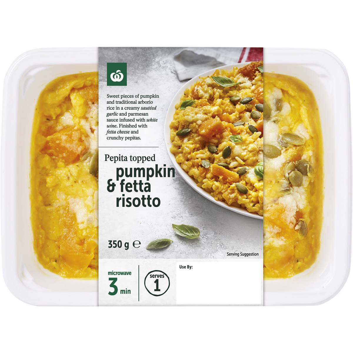 Calories in Woolworths Pumpkin & Feta Risotto With Pepitas