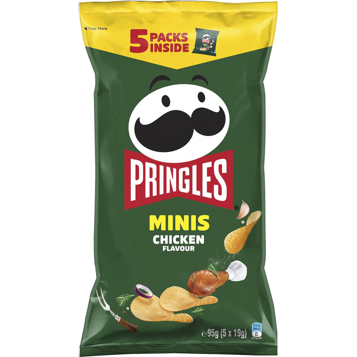 Calories in Pringles Minis Chicken Flavour Potato Chips Multipack