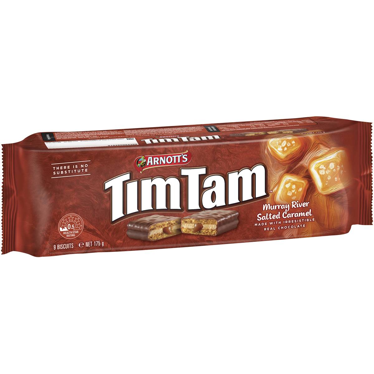 Calories in Arnott's Tim Tam Deluxe Salted Caramel Brownie Chocolate ...