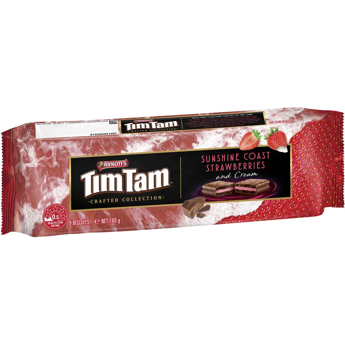 Calories in Arnott's Tim Tam Crafted Sunshine Coast Strawberries & Cream
