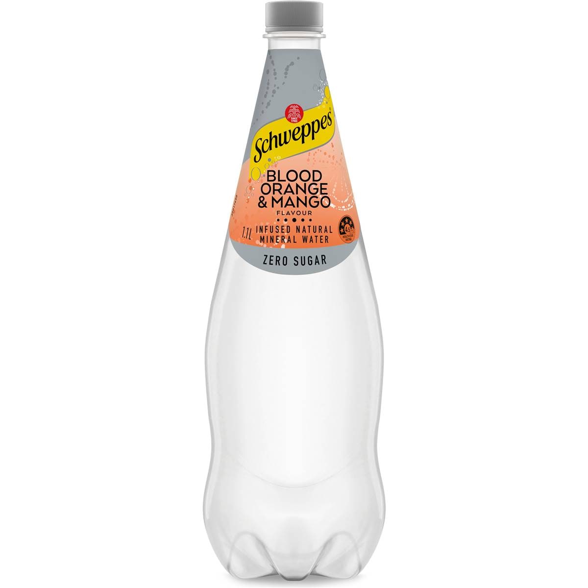 Schweppes Zero Sugar Blood Orange Mango Sparkling Mineral Water 1.1L