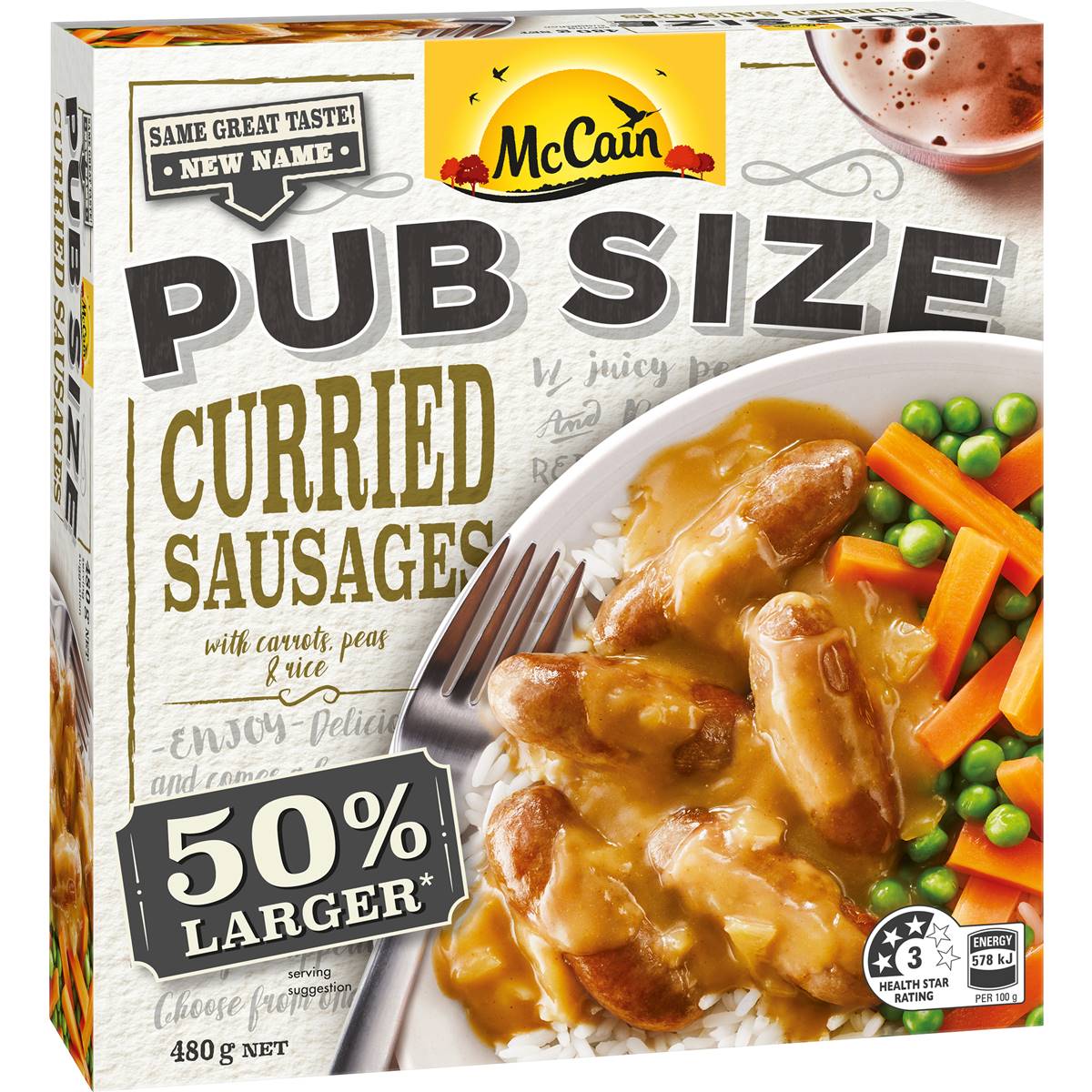 131 calories in Mccain Man Size Curried Sausages (100g) calcount