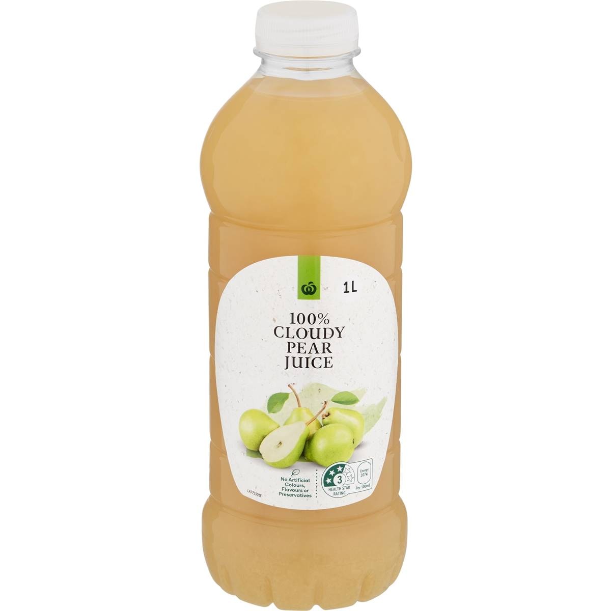 Calories in Woolworths 100% Cloudy Pear Juice
