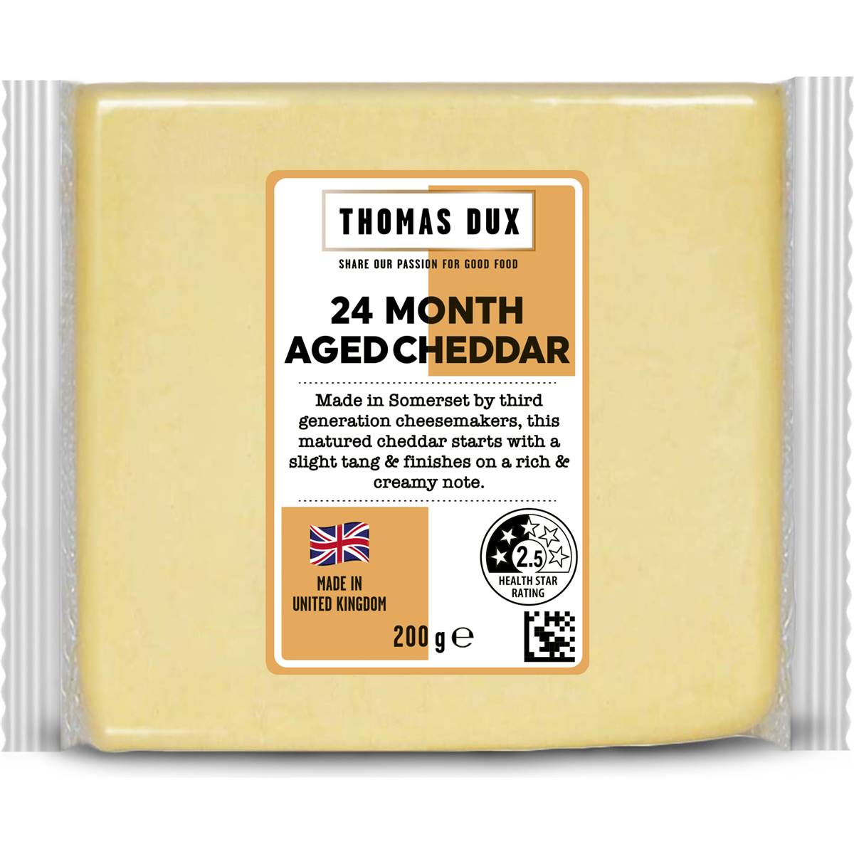Calories in Thomas Dux Aged Cheddar 24 Months