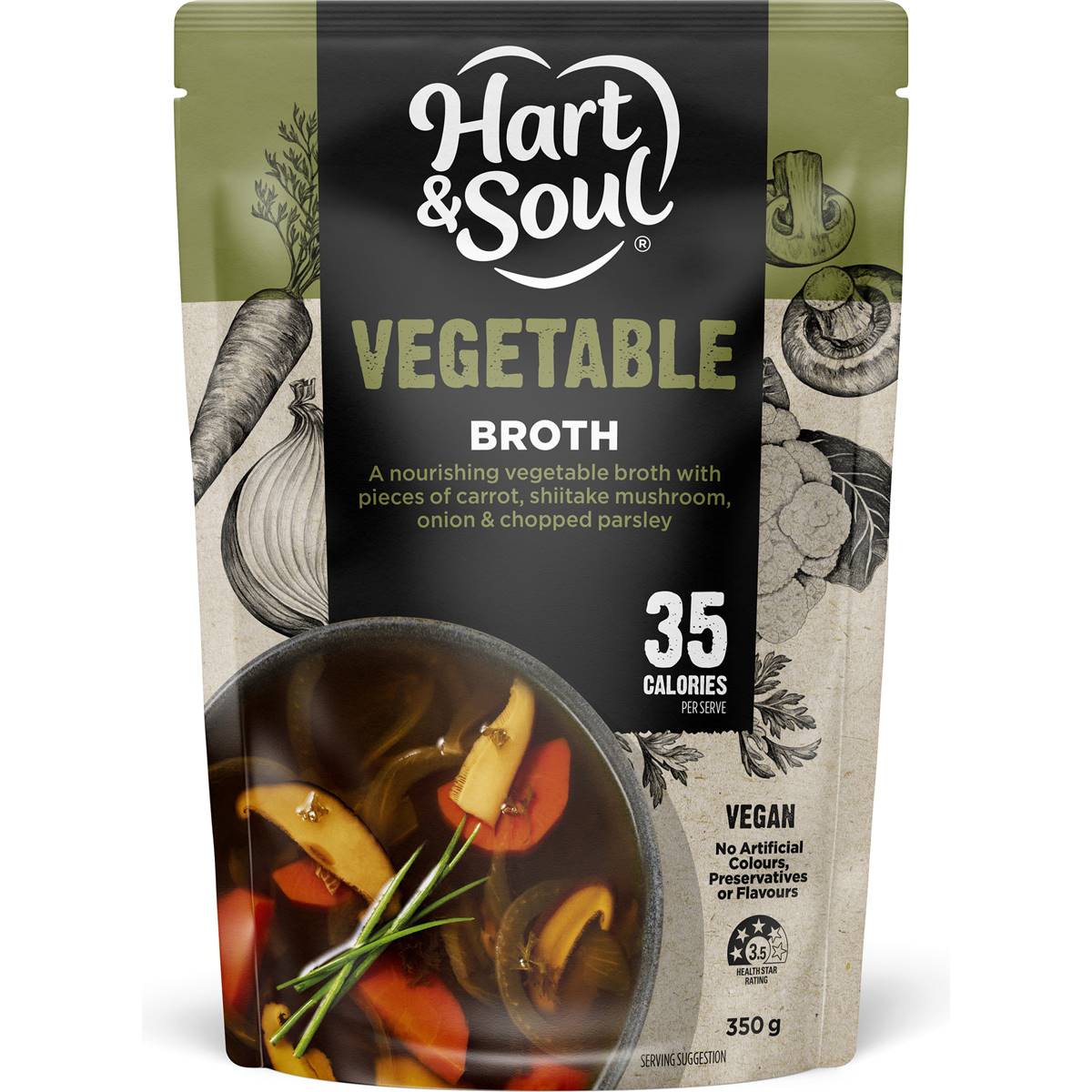 Calories in Hart & Soul Vegetable Broth Soup calcount