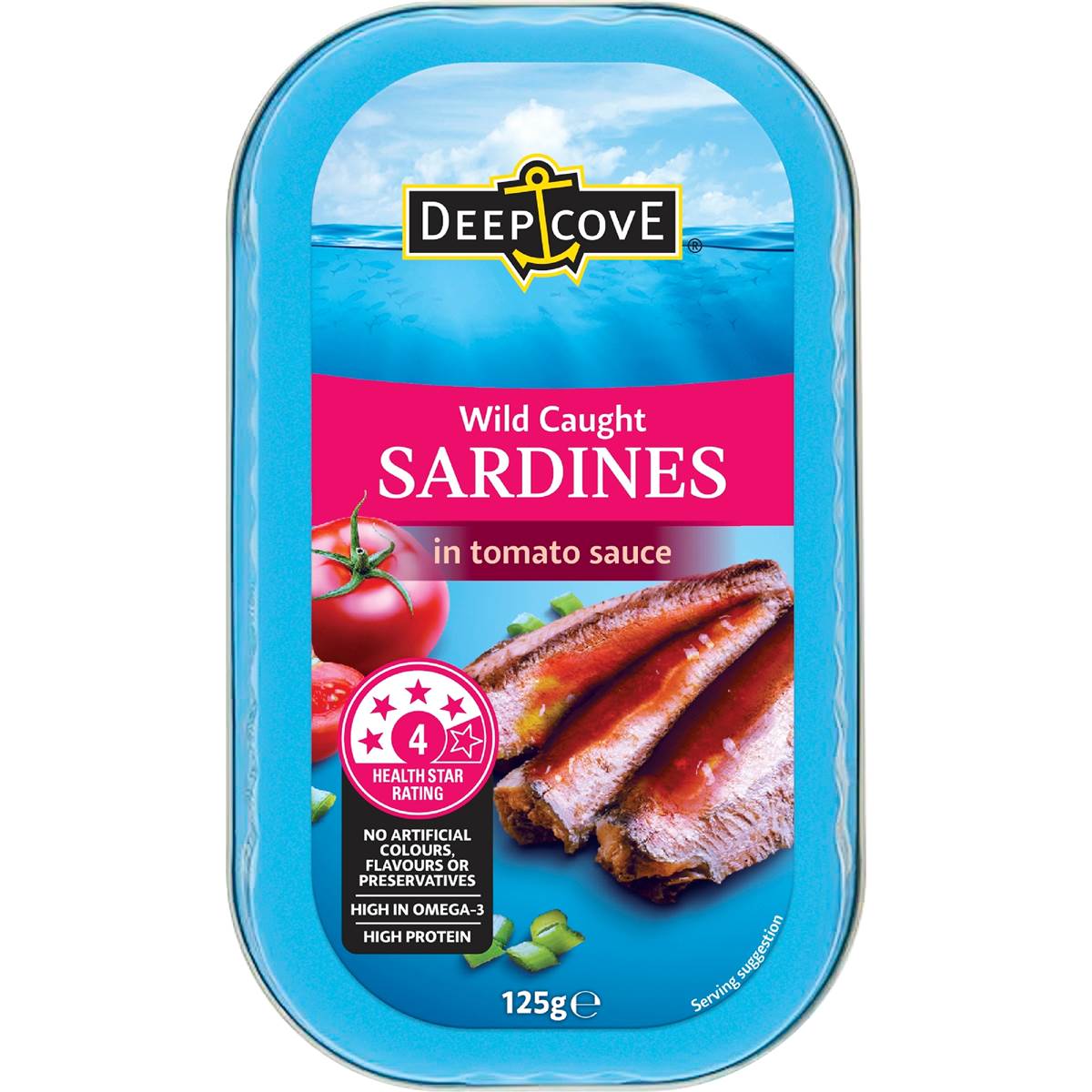 Calories in Deep Cove Mackerel In Tomato Sauce Calorie Counter Australia