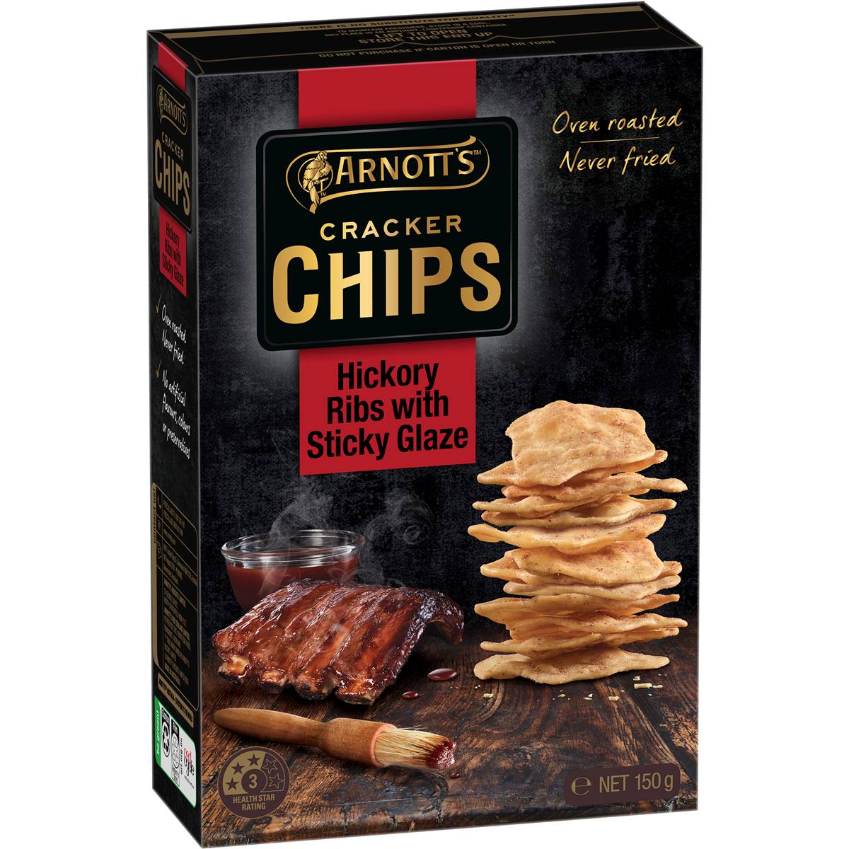 Calories in Arnott's Cracker Chips Hickory Ribs With Sticky Glaze calcount