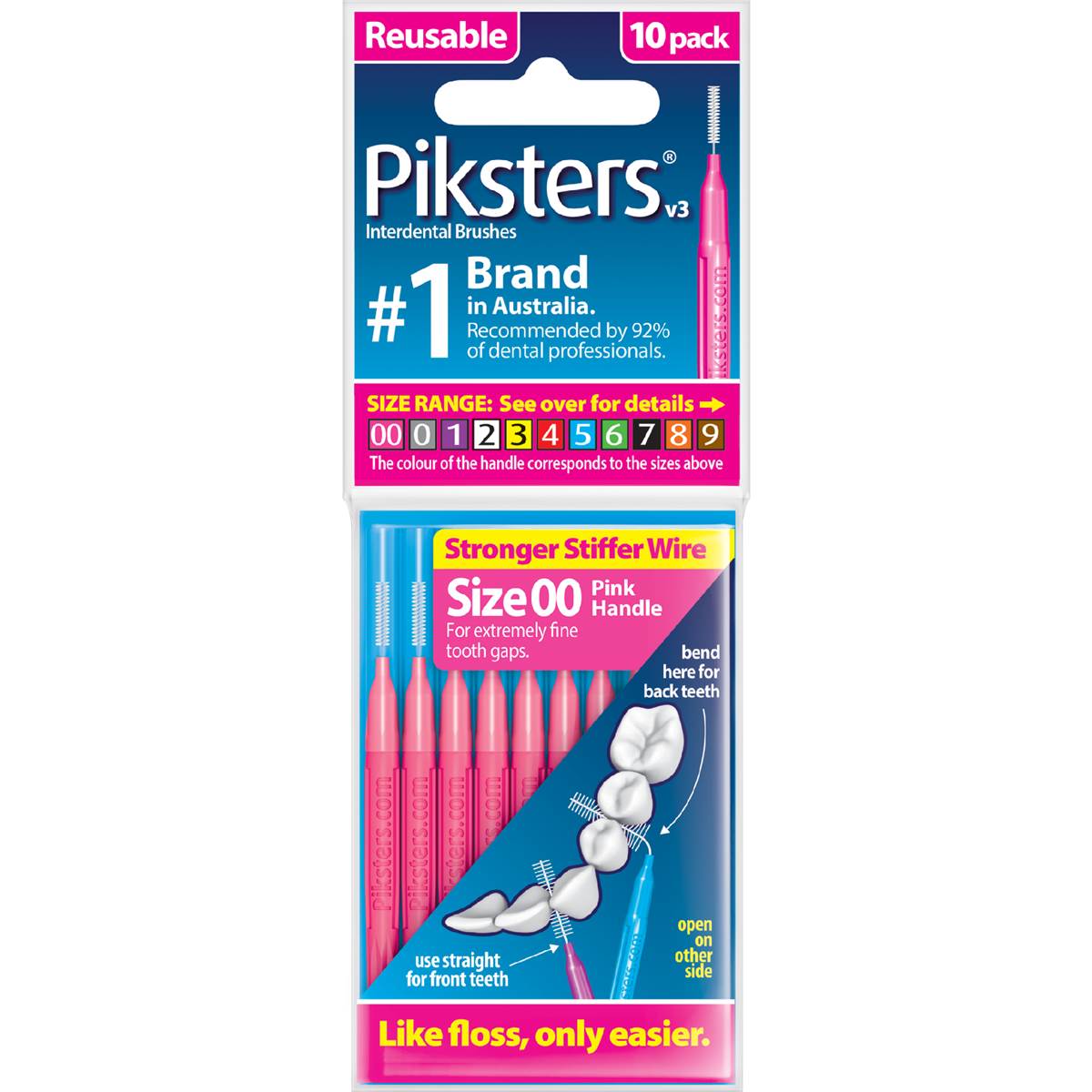 Piksters Interdental Brushes Size 00 10 pack