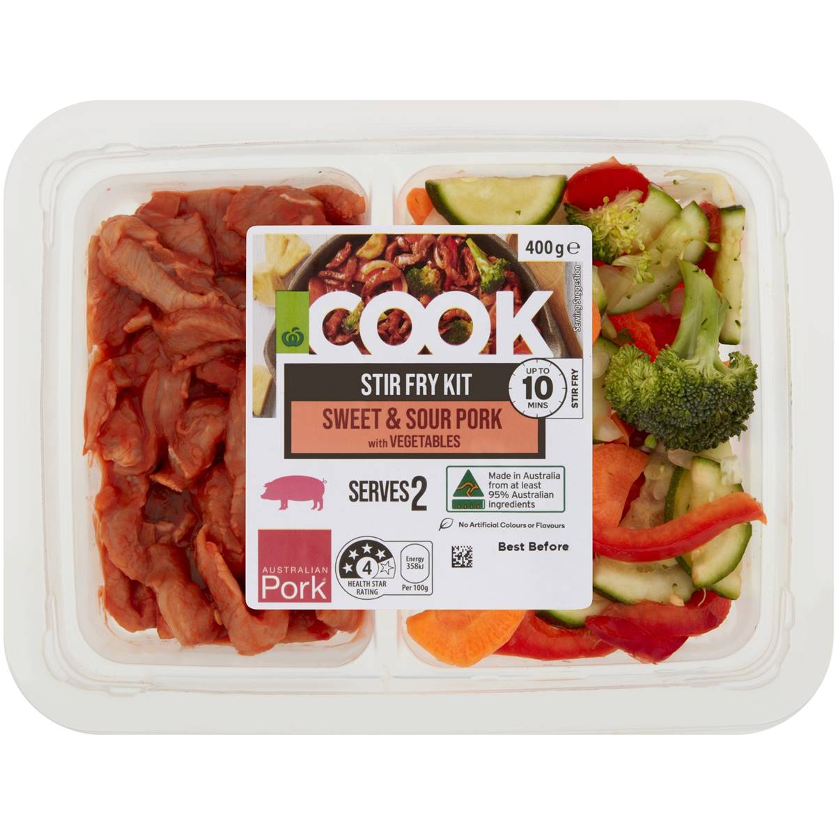 Calories in Woolworths Cook Stir Fry Kit Sweet & Sour Pork With Vegetables