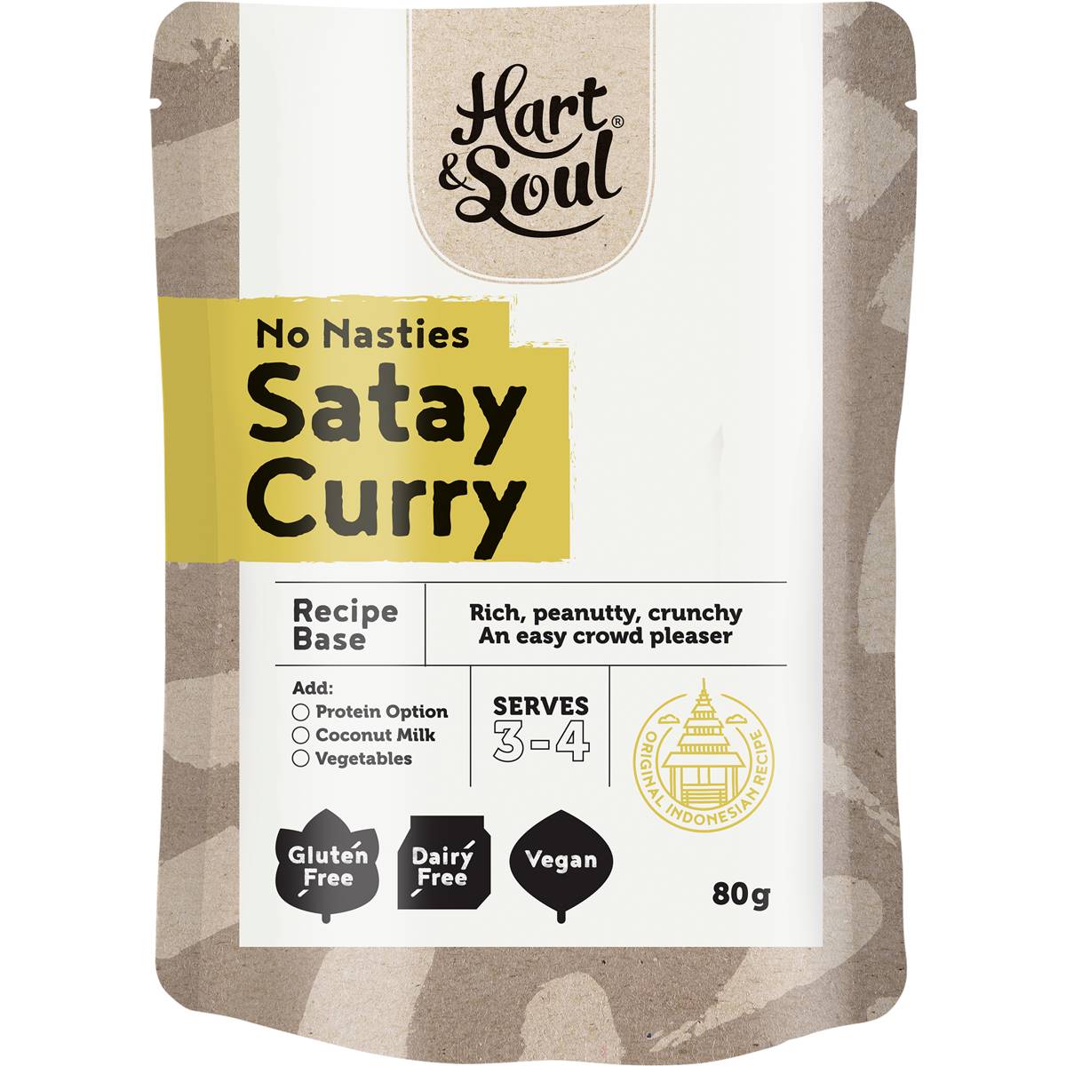Calories in Hart & Soul All Natural Satay Curry Recipe Base Calorie