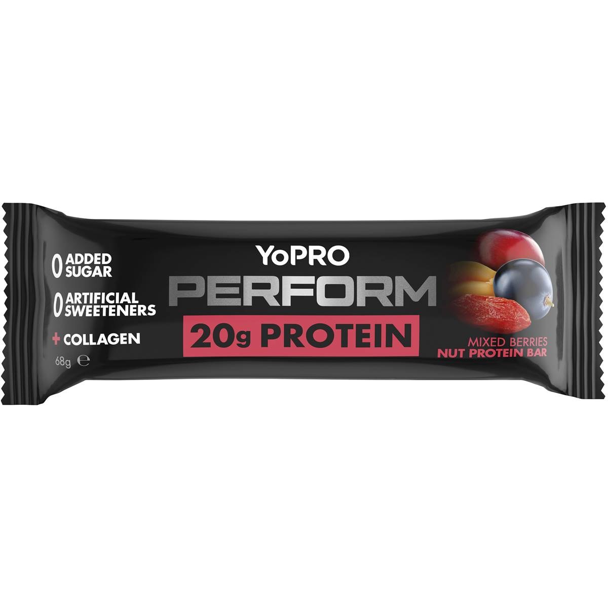 Calories in Yopro Perform High Protein Snack Bar Mixed Berries