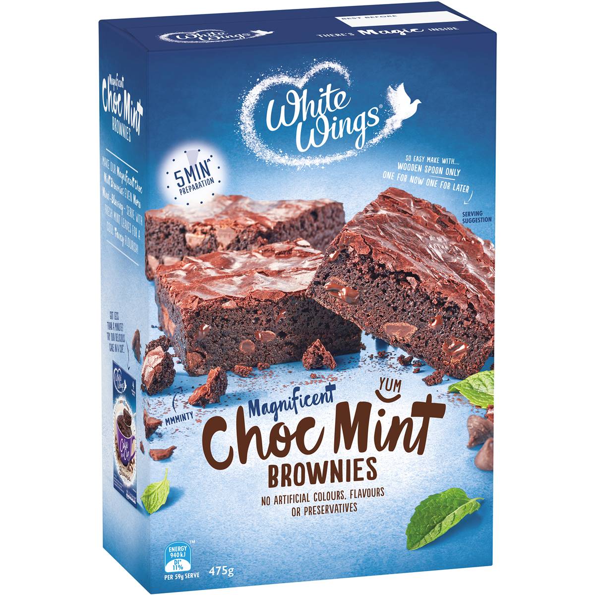 Calories in White Wings Choc Mint Brownie Mix Calorie Counter Australia