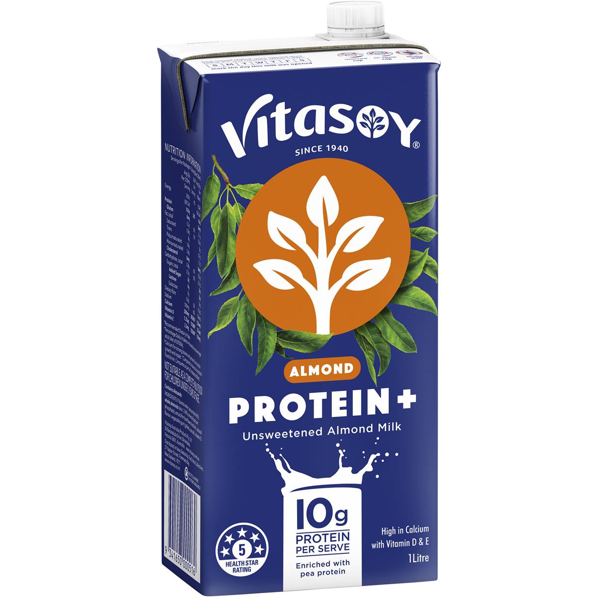 Calories in Vitasoy Almond & Protein Unsweetened Milk