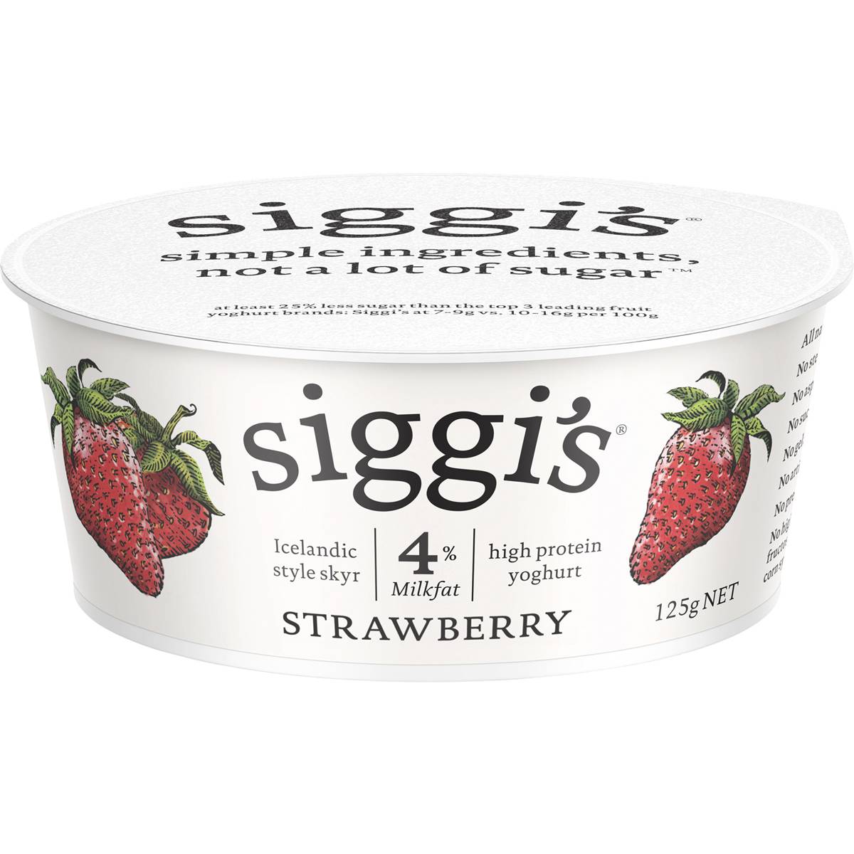 Calories in Siggi's 4% Milkfat Yoghurt Strawberry