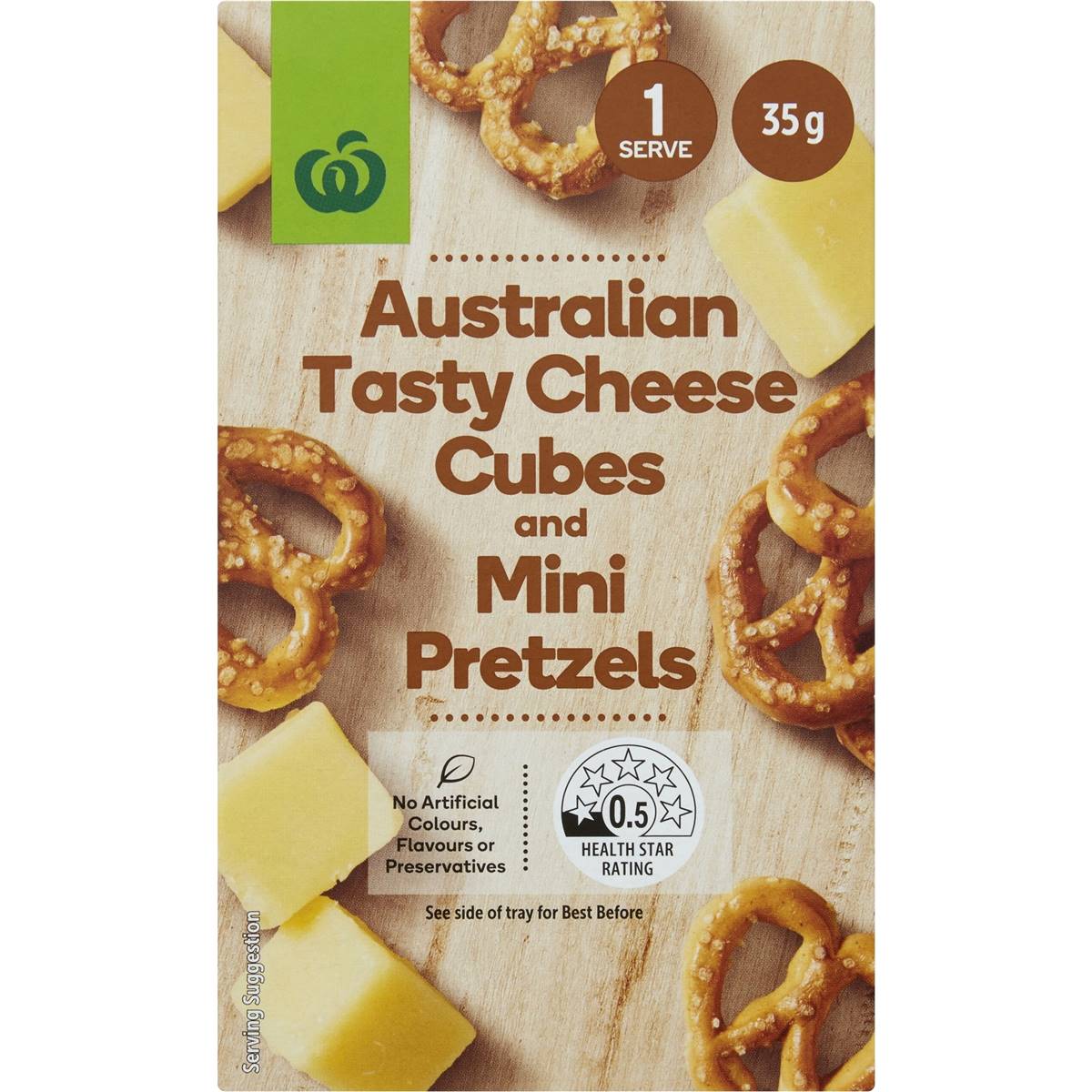 Calories in Woolworths Tasty Cheese Cubes & Mini Pretzels