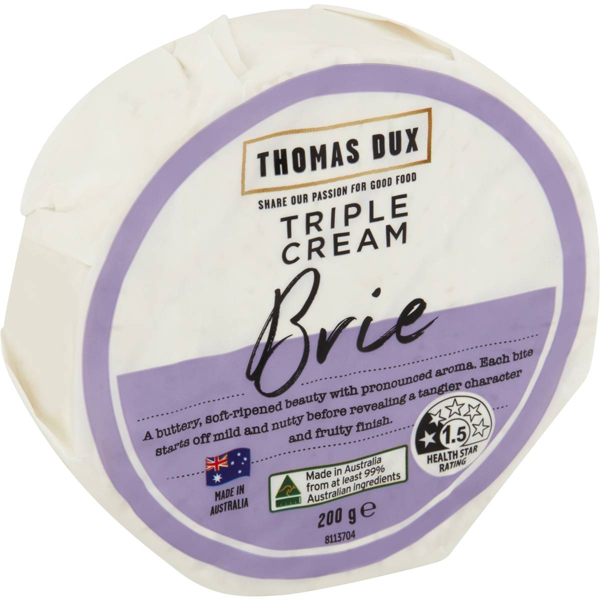 Calories in Thomas Dux Triple Cream Brie