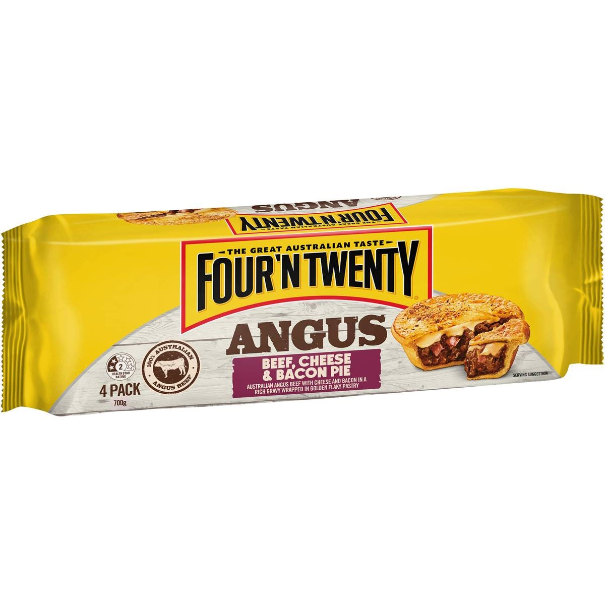Four'N Twenty Angus Beef Cheese & Bacon Pies 4 pack