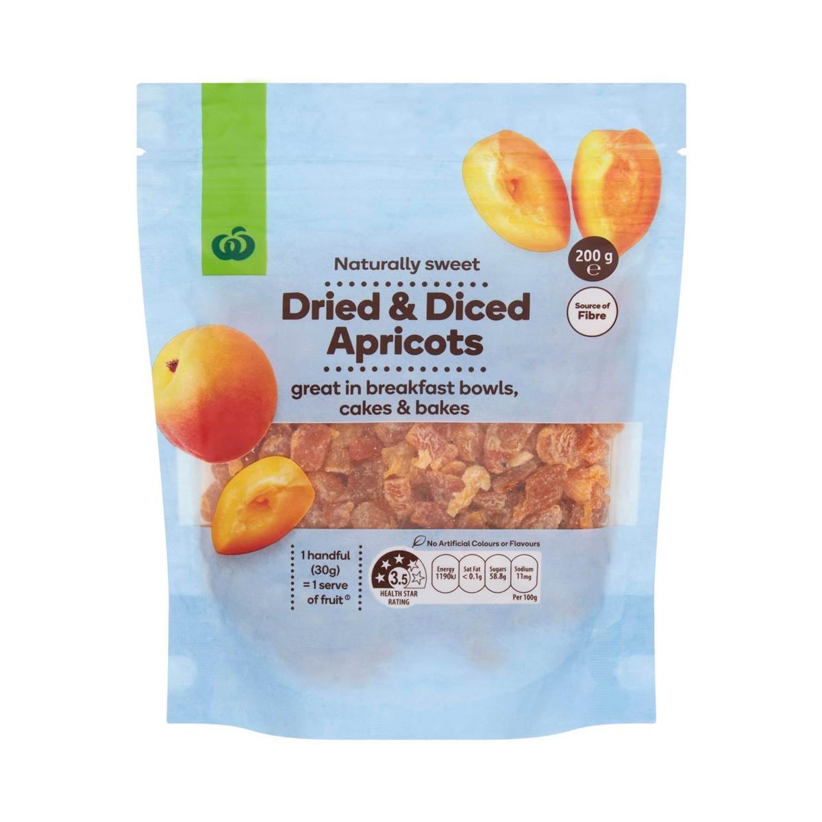 Calories in Charlesworth Diced Dried Apricots calcount