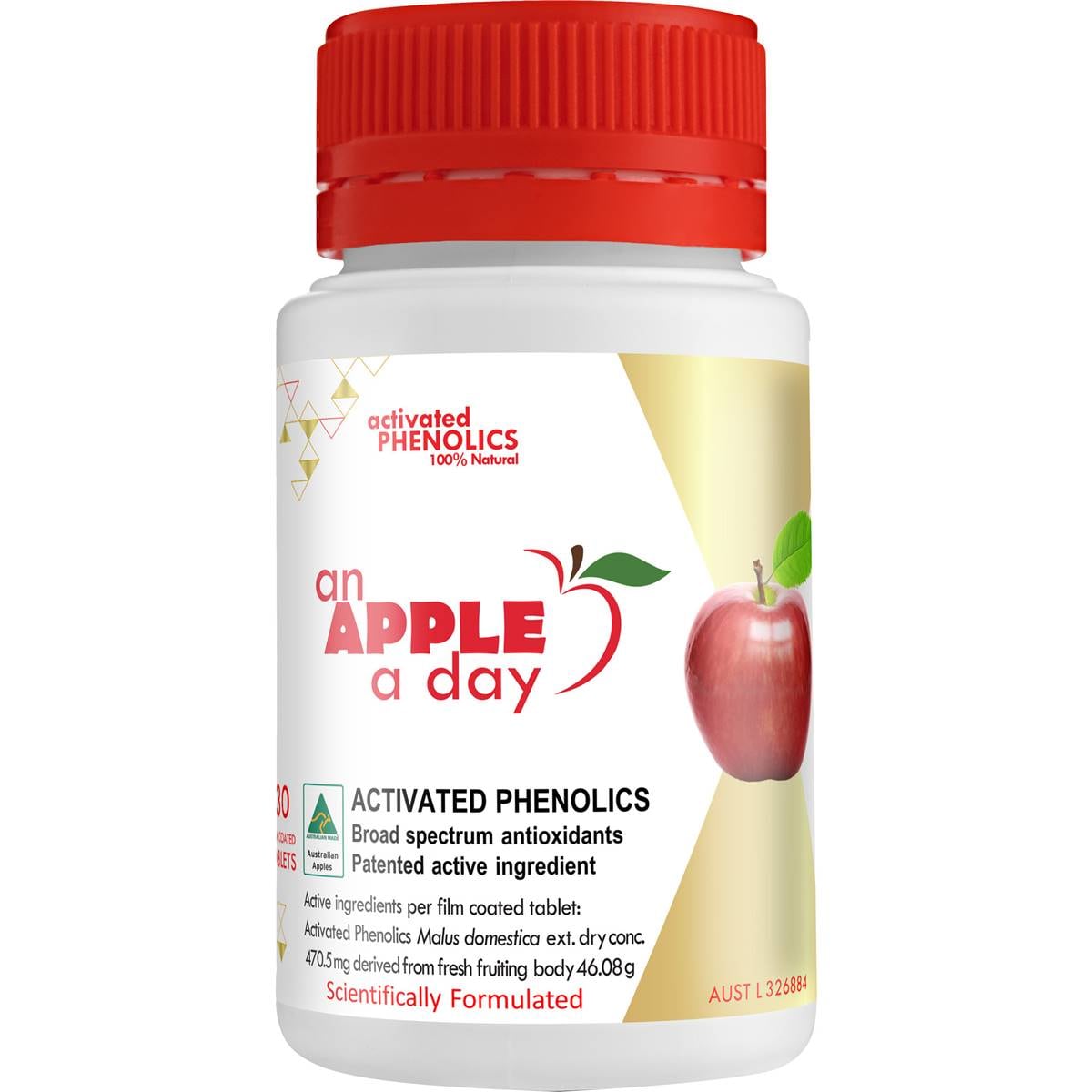 Renovatio Bioscience An Apple A Day Activated Phenolics Antioxidants Tablets 30 pack