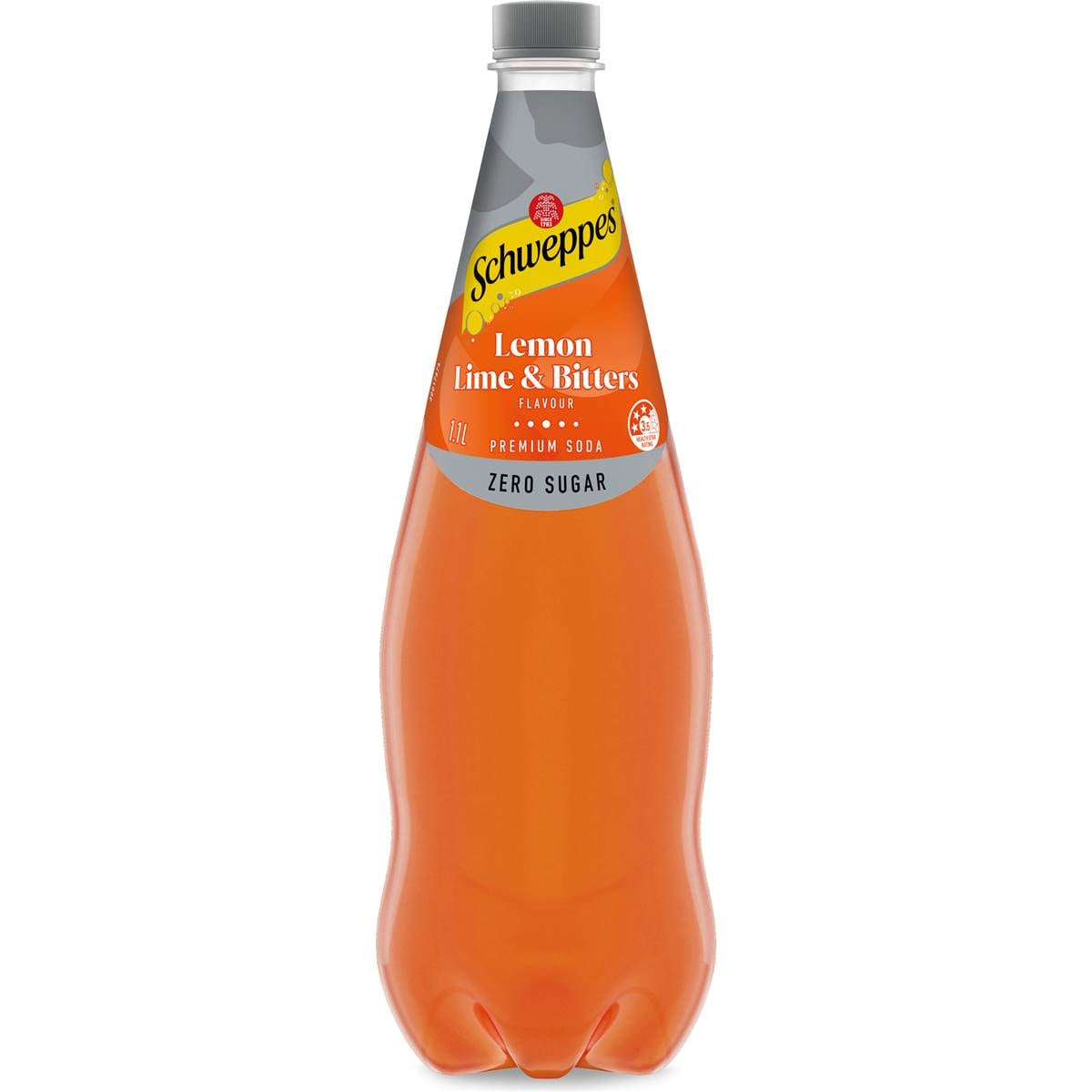 Schweppes Zero Sugar Mixers Lemon Lime & Bitters Soft Drink Bottle 1.1L