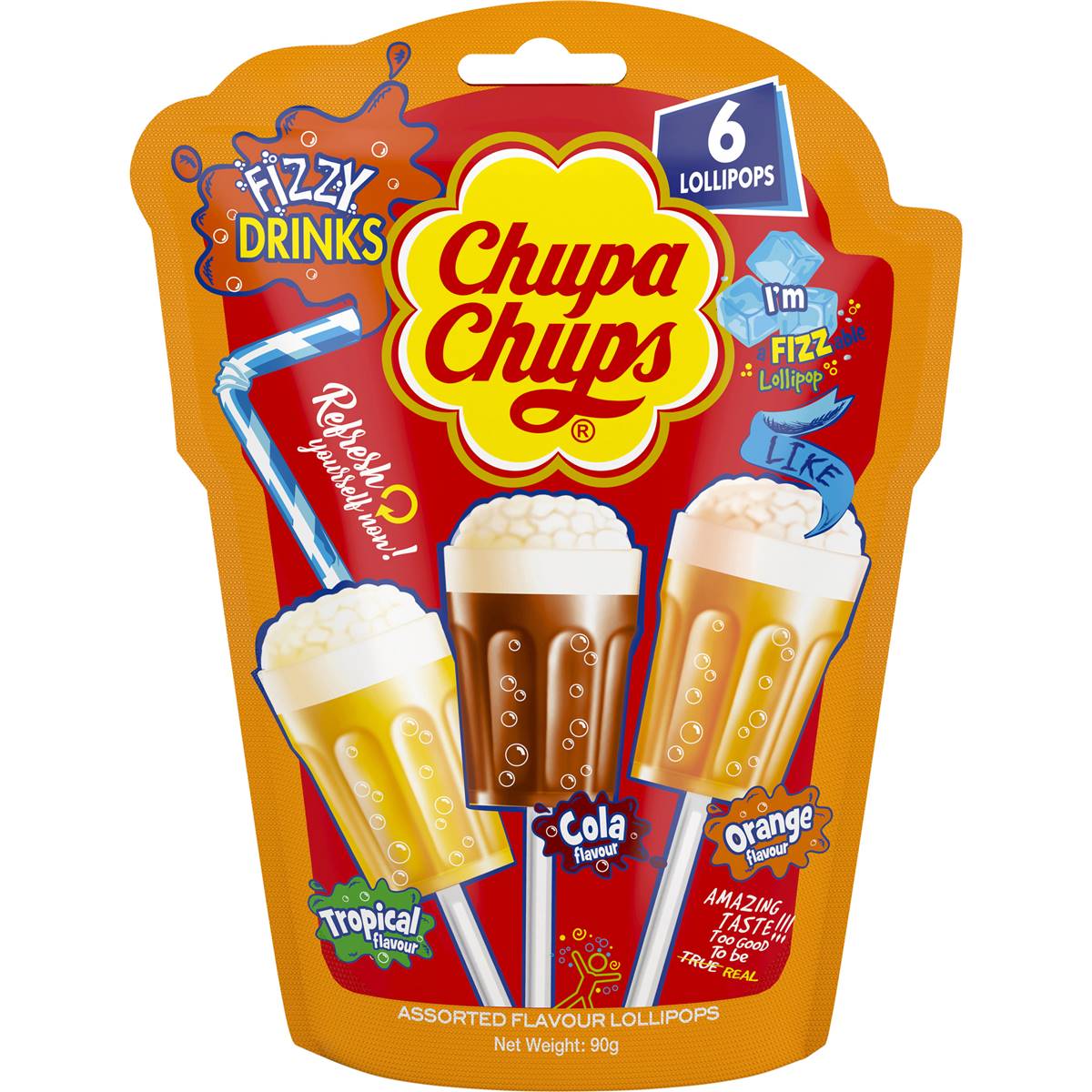 Calories in Chupa Chups Assorted Flavour Lollipops calcount