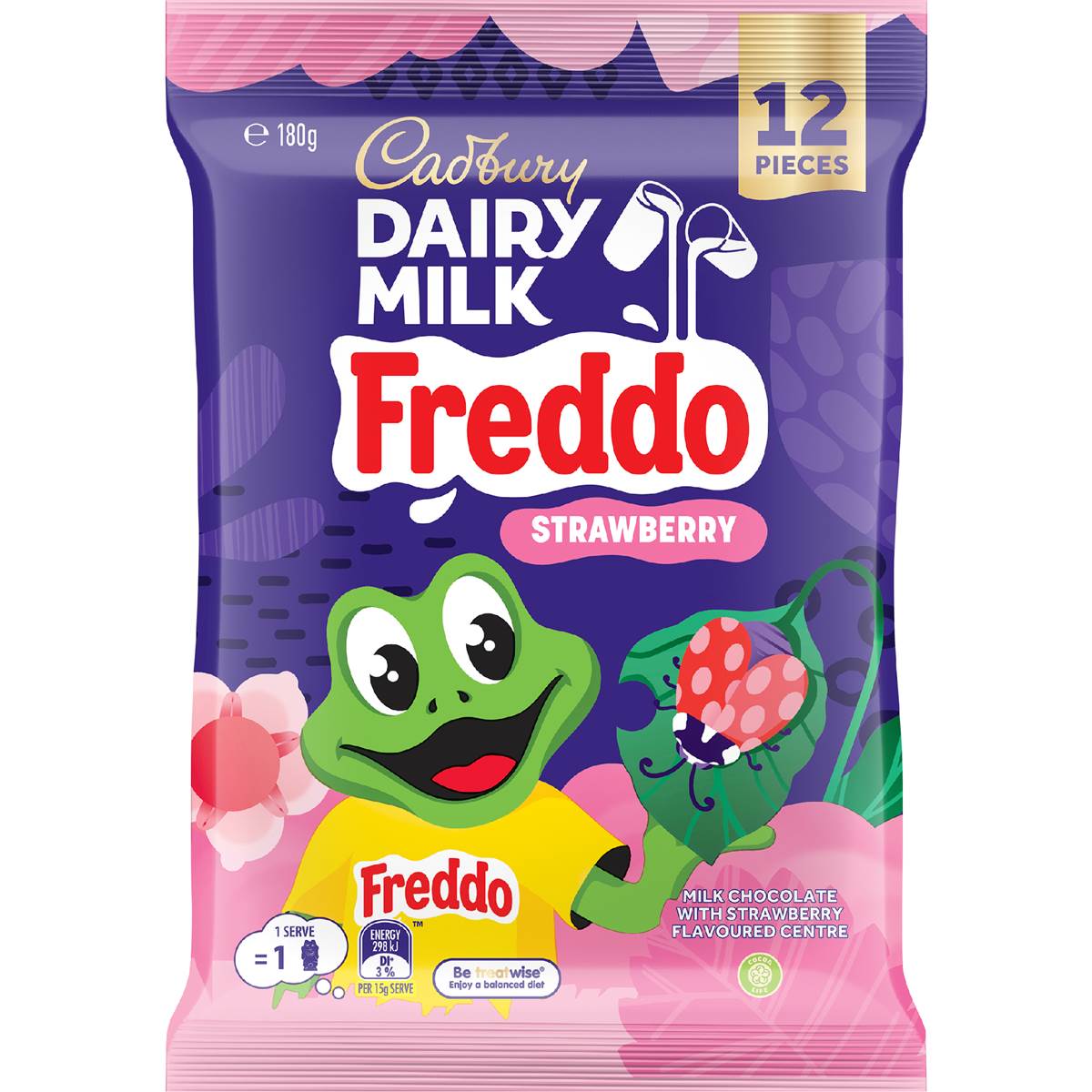 Cadbury Dairy Milk Chocolate Freddo Strawberry 180g 12 pack