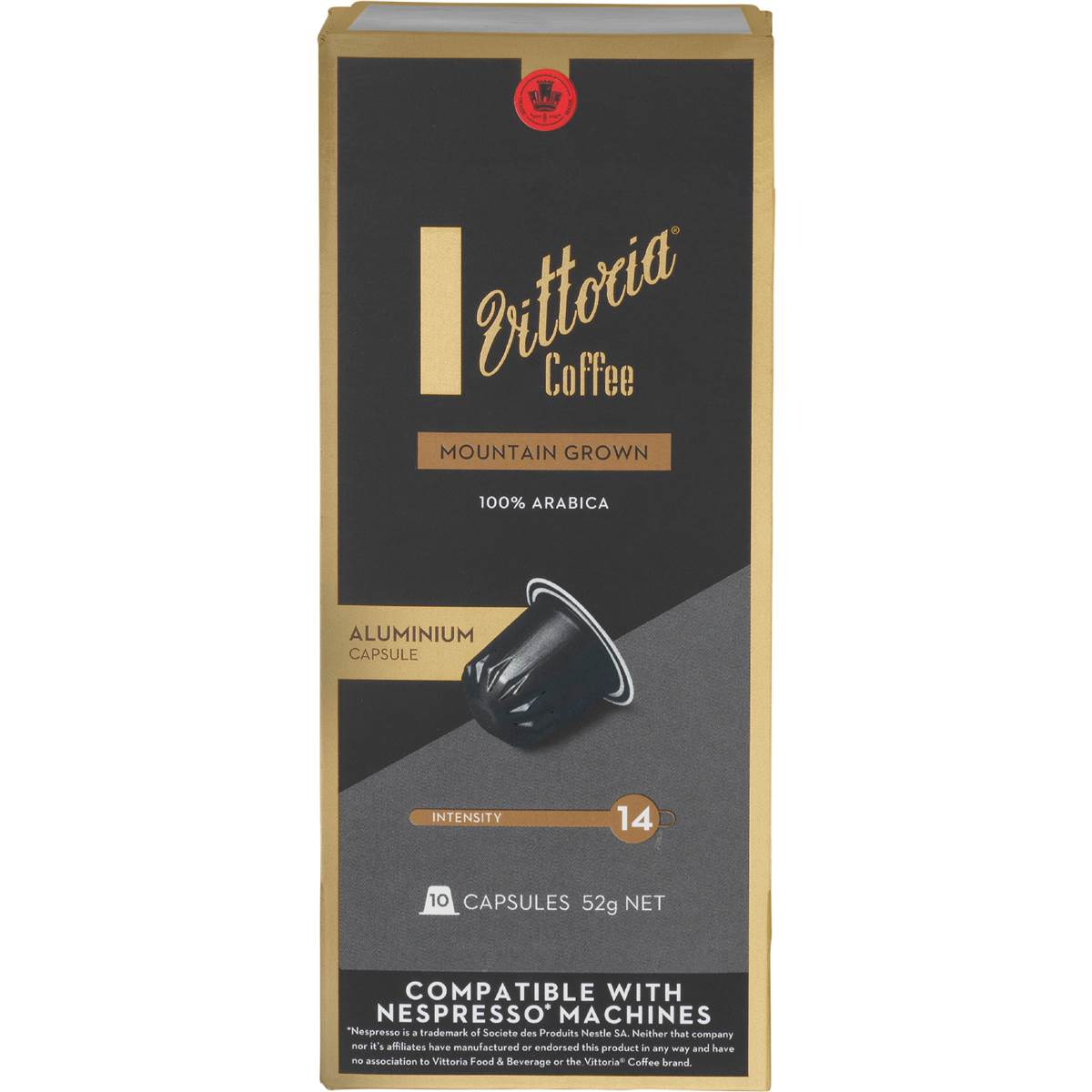 Vittoria Mountain Grown Nespresso Compatible Coffee Capsules 10 pack