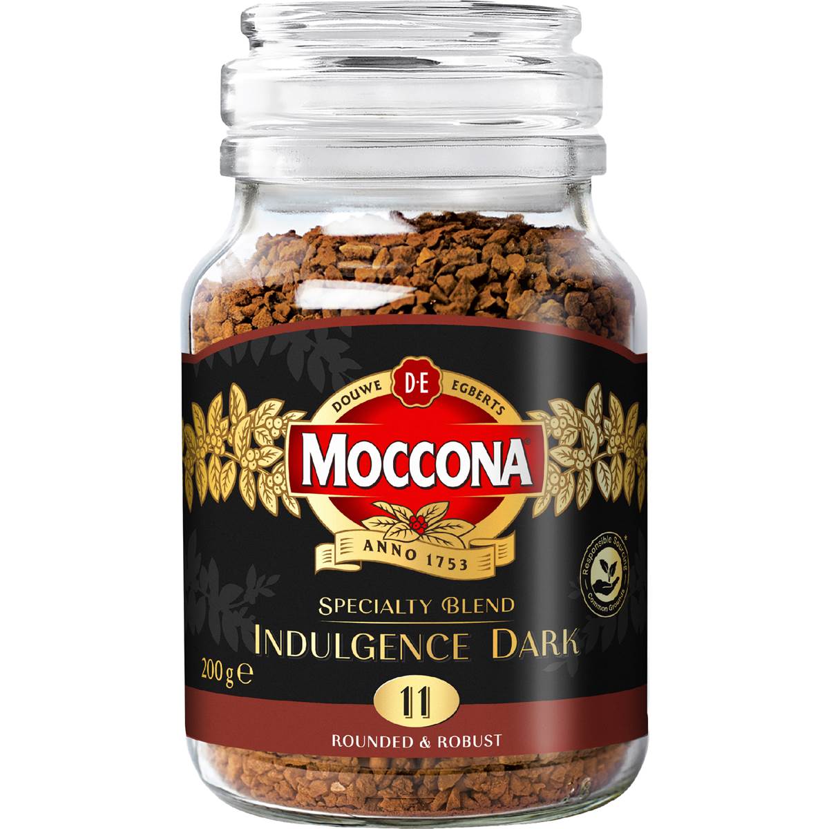 Moccona Freeze Dried Instant Coffee Indulgence Dark 200g