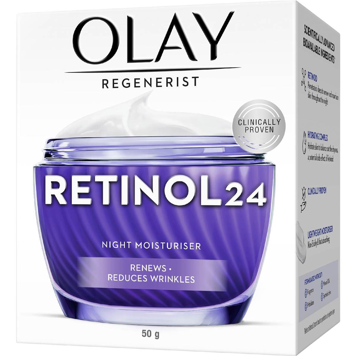 Olay Regenerist Retinol 24 Night Moisturiser Face Cream 50g
