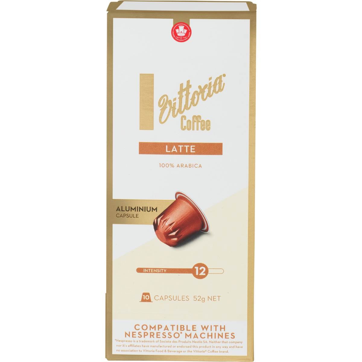 Vittoria Latte Nespresso Compatible Coffee Capsules 10 pack
