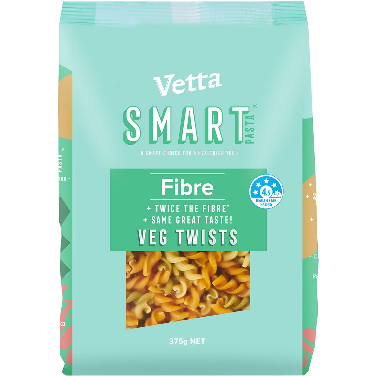 Calories in Vetta Smart Fibre Veg Twists Spirals Pasta