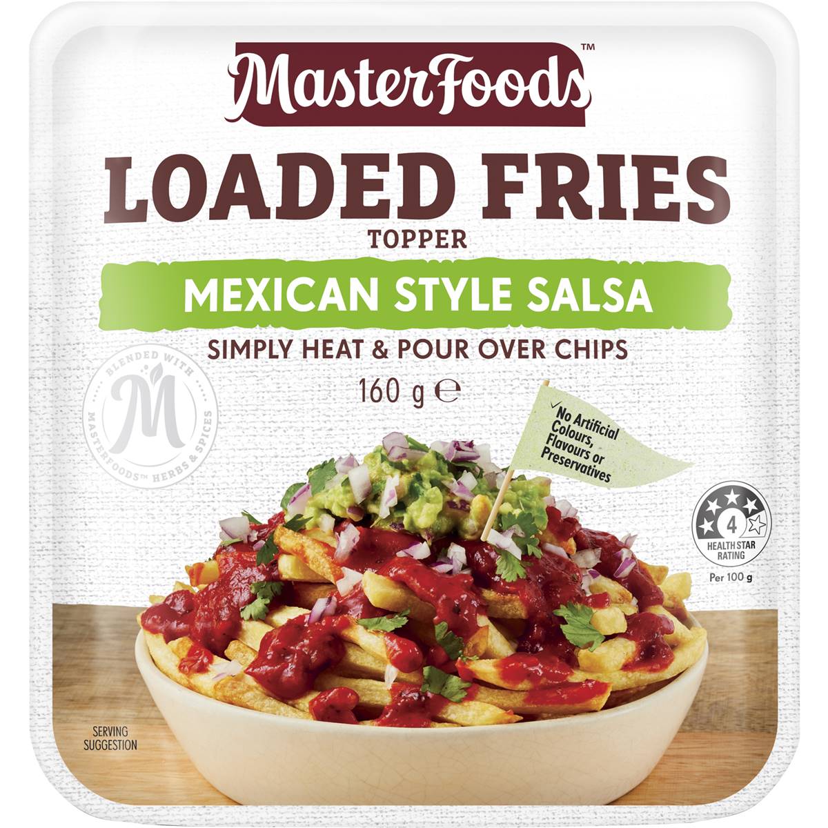 Calories in Masterfoods Loaded Fries Topper Mexican Style Salsa