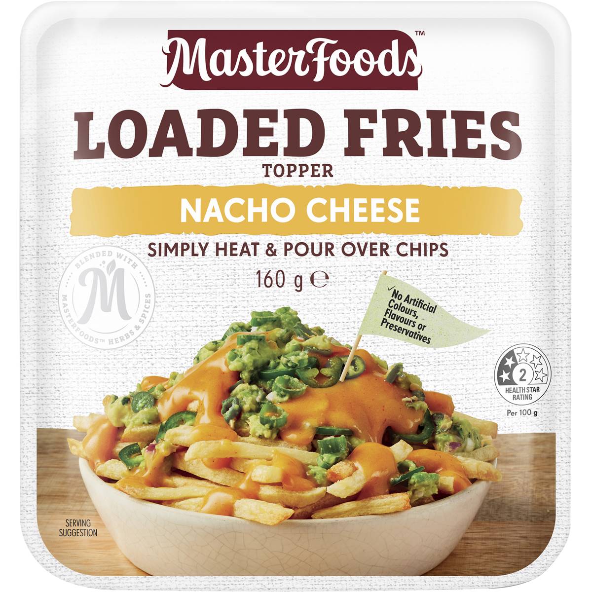 Calories in Masterfoods Loaded Fries Topper Nacho Cheese