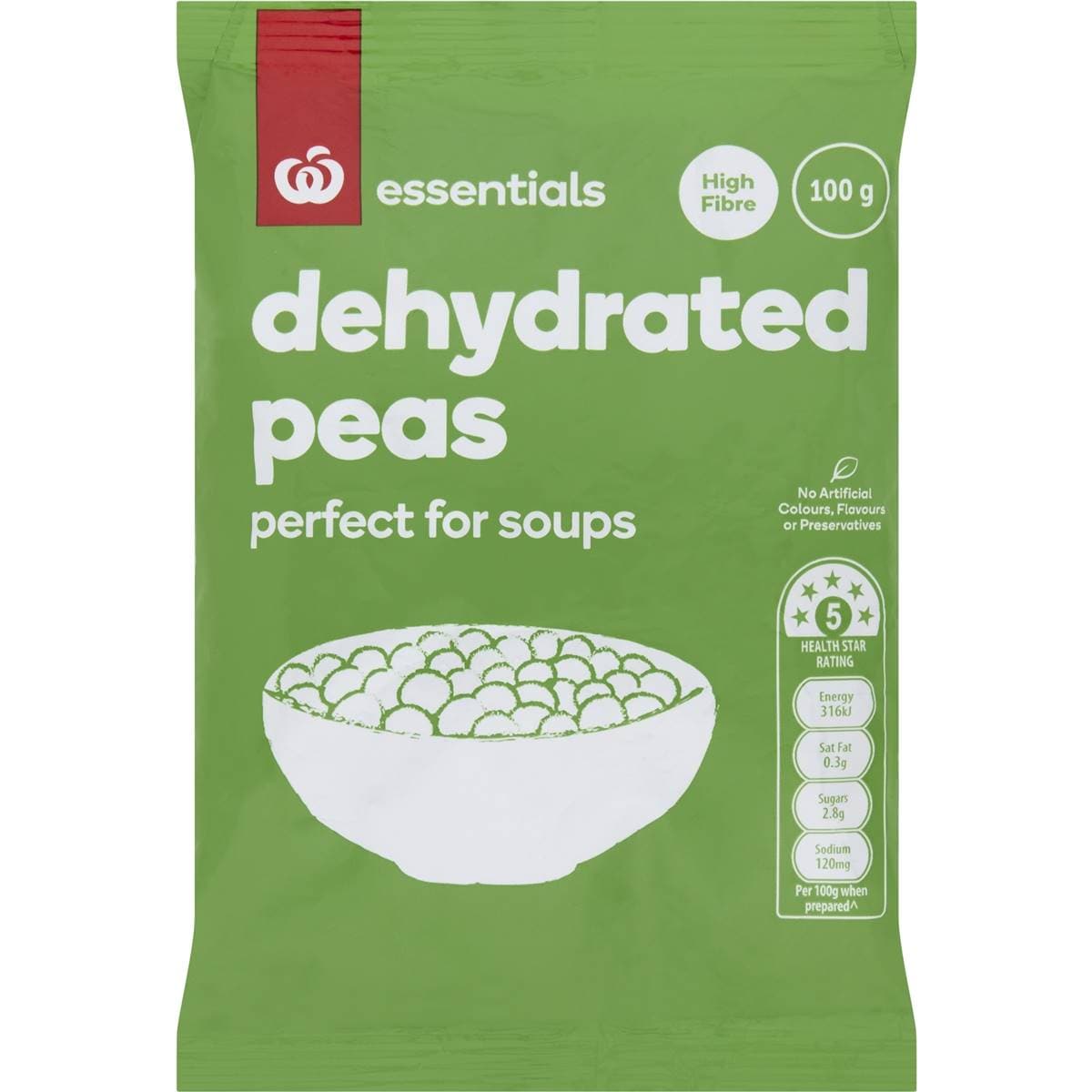 Calories in Essentials Peas Dehydrated Calorie Counter Australia
