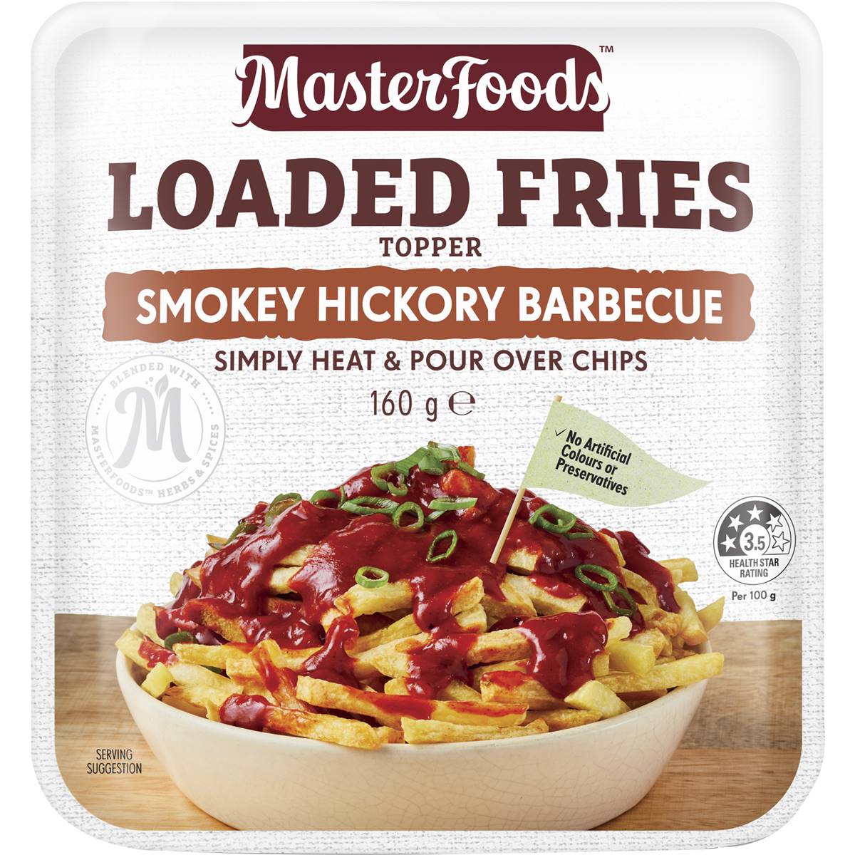 Calories in Masterfoods Loaded Fries Topper Smokey Hickory Barbecue