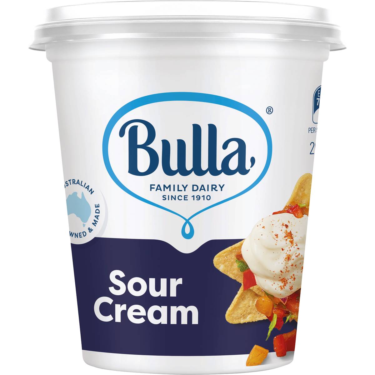 Calories in Bulla Premium Sour Cream.