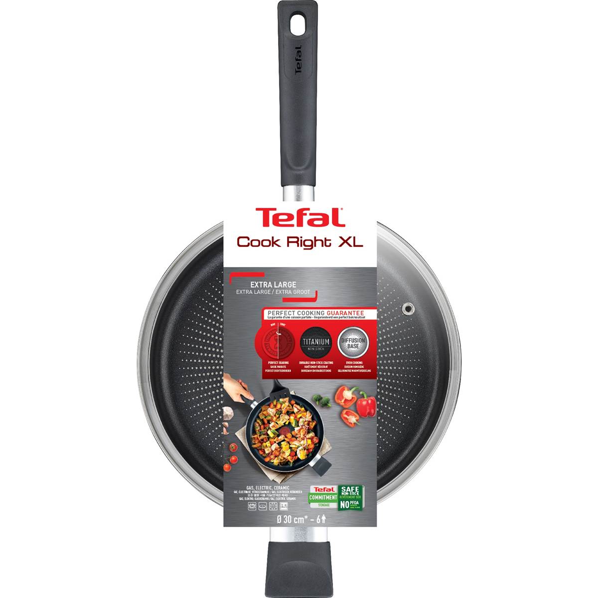 Tefal Cook Right XL Non-Stick Sautepan 30cm+Lid each