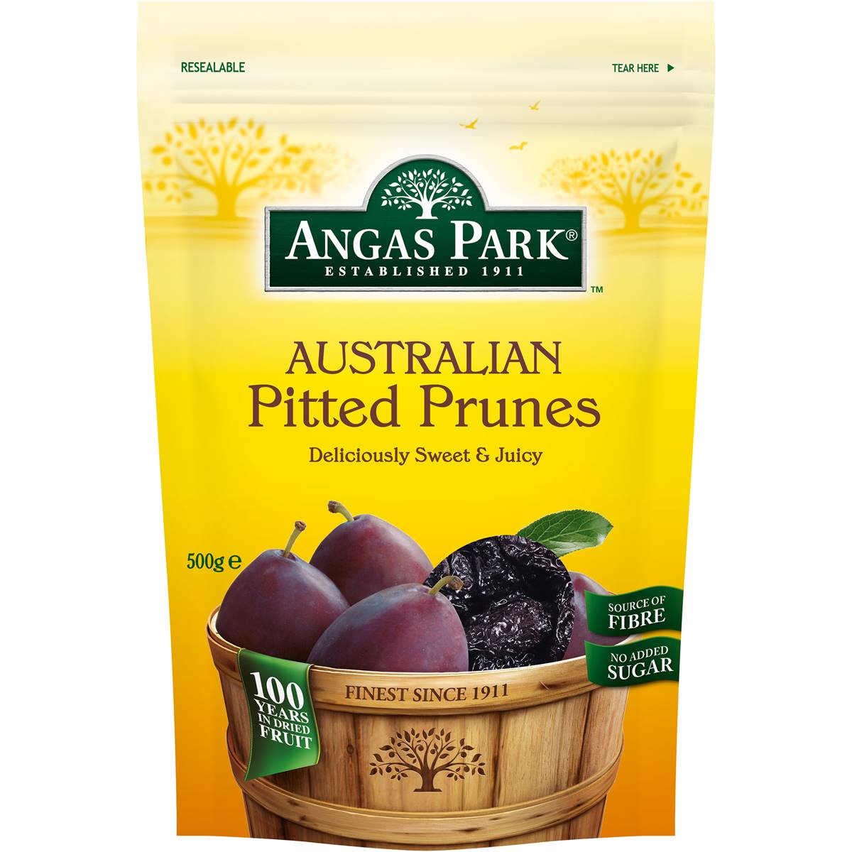 Calories in Angas Park Prunes Pitted Resealable