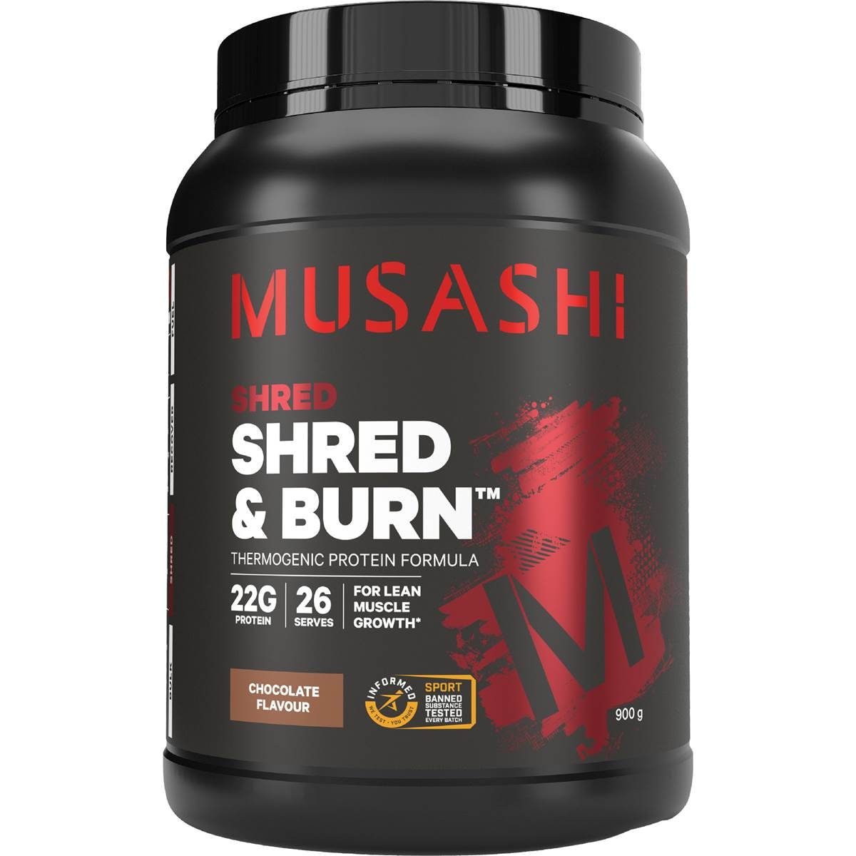 Musashi Shred & Burn Chocolate Milkshake Protein Powder 900g – Woolworths